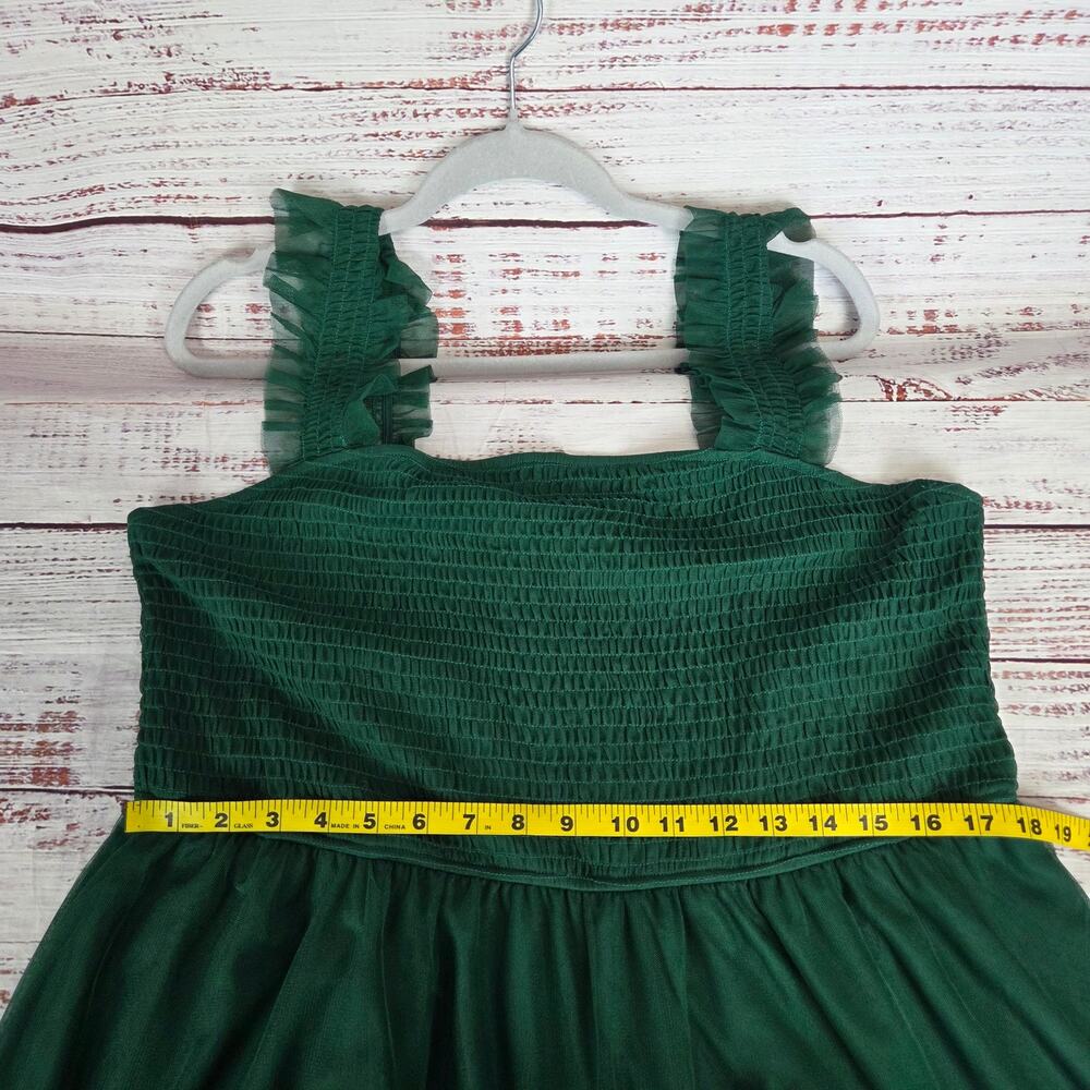 Pretty Garden Emerald Green MIdi Dress 2XL Tier Chiffon Whimsigoth Forest Fairy - Picture 12 of 16